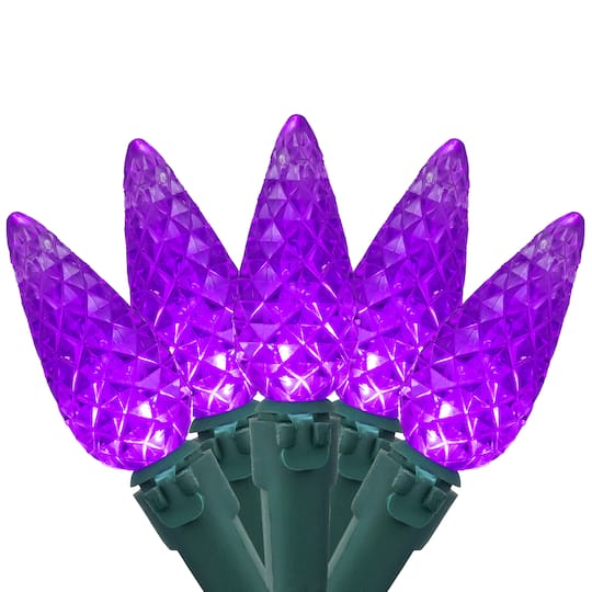 70ct. LED Faceted C6 Christmas String Lights By Northlight in Purple | 23 ft | Michaels®